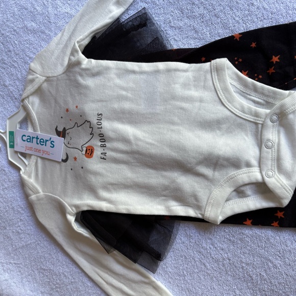 Carter's Cream and Black Halloween Outfit with Tutu - Picture 3 of 4
